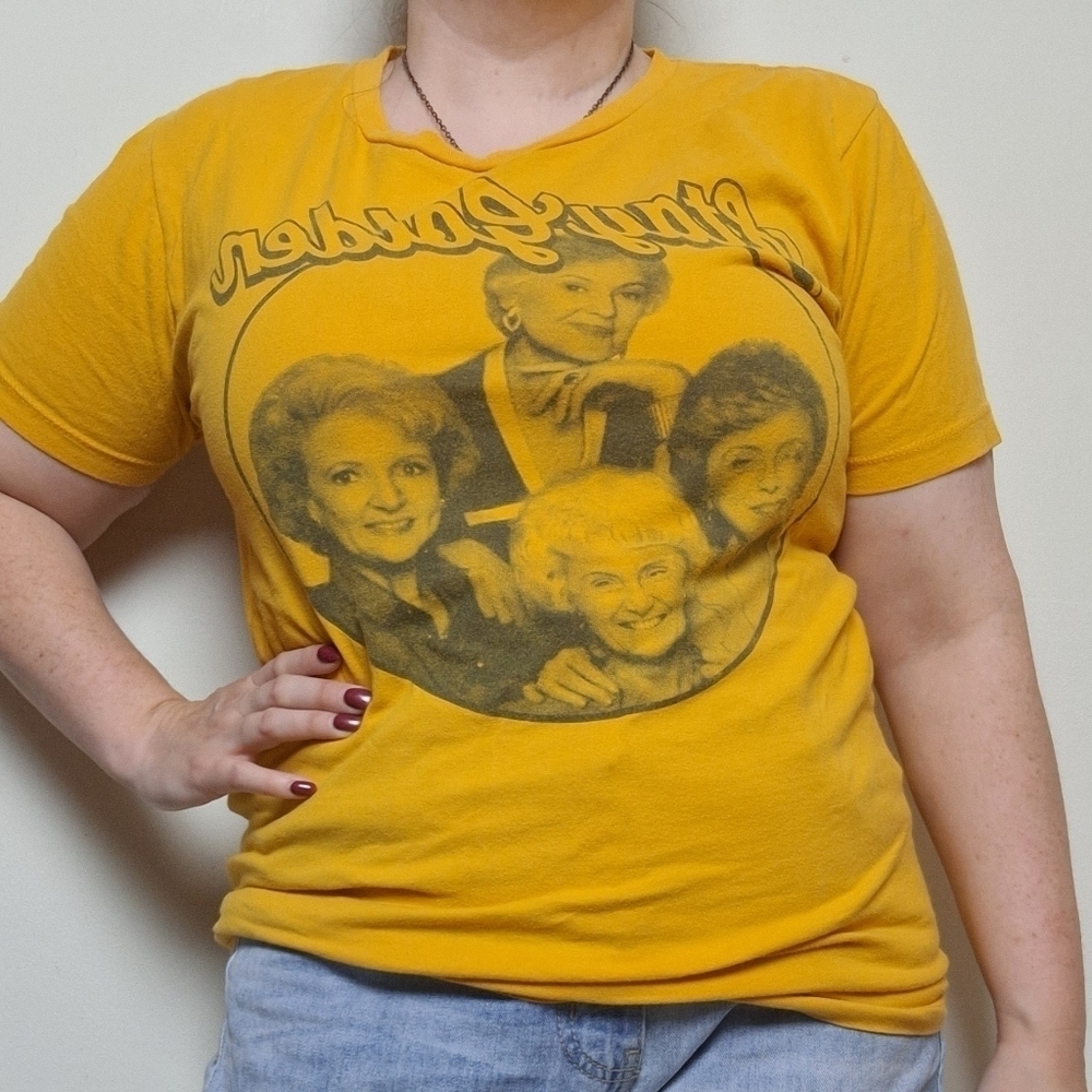 Golden Girls Mustard Goldenrod Yellow Crew Neck Short Sleeve Graphic Tee Shirt